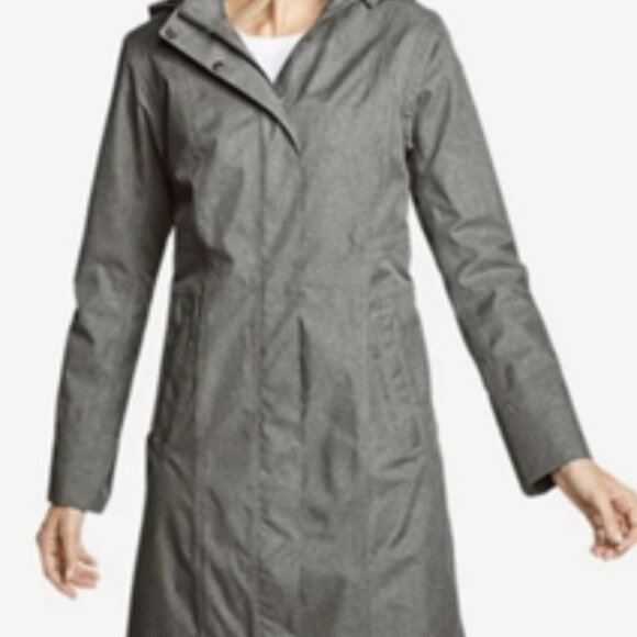 Eddie Bauer Women's Girl on the Go® Waterproof Trench Coat size small in gray - Picture 1 of 9